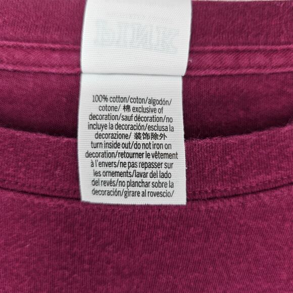 PINK Victoria’s Secret Burgundy Silver Bling Logo Varsity Campus Y2K T-Shirt S - Picture 8 of 8